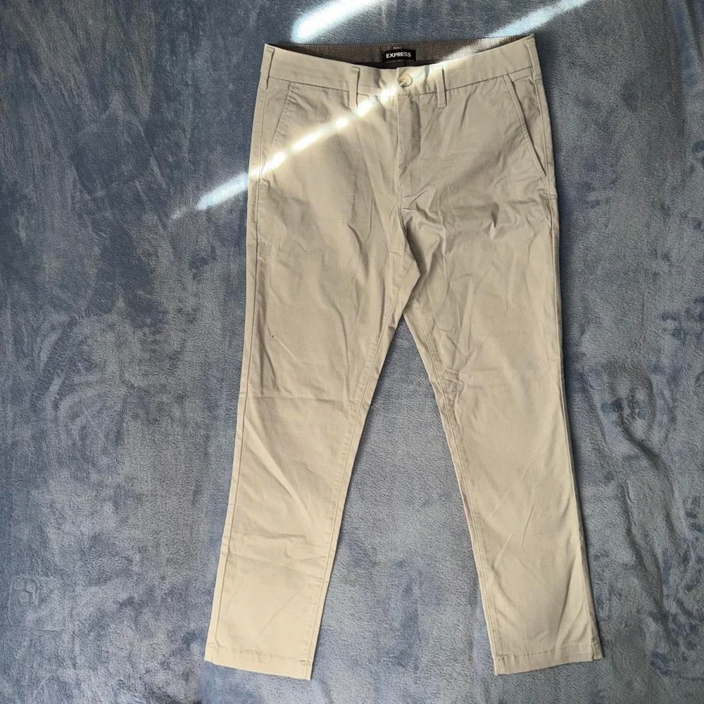 Express Mens 31x30 Tan Chino Pants